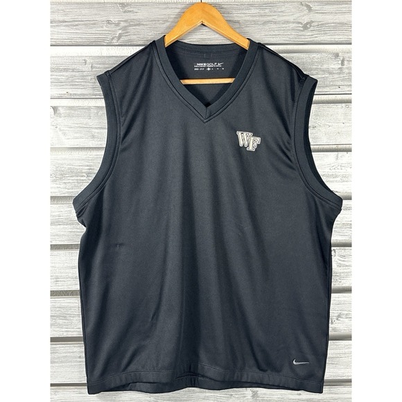 Nike Other - Vintage Nike Wake Forrest Sweater Vest Mens  XL Black V Neck Pullover Coach